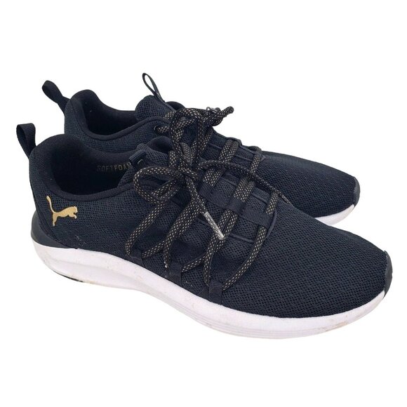PUMA Sneakers Prowl Knit Woman's 8.5 Lace-up Athletic shoes Activewear Black - Picture 1 of 9